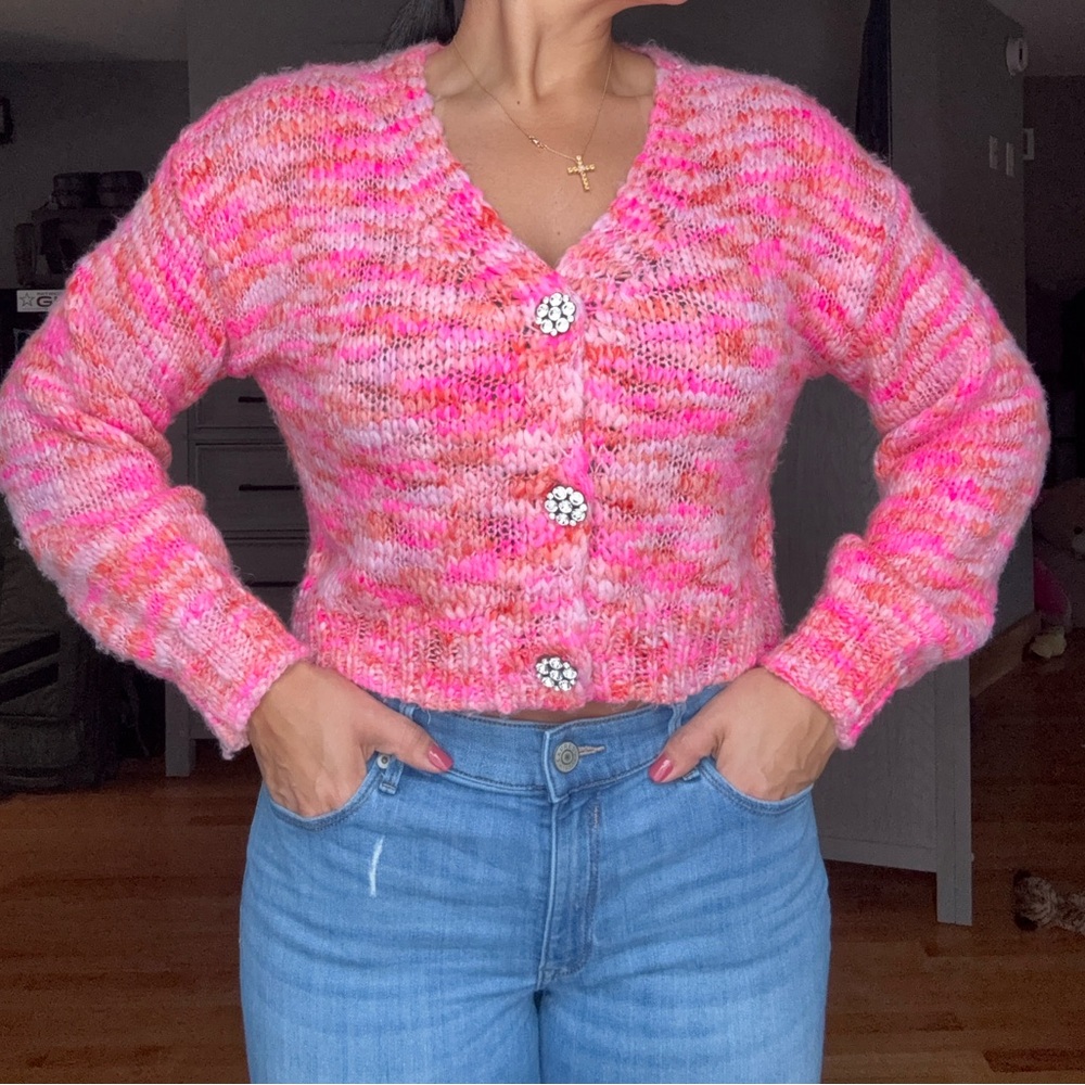 Wild Fable Pink Button-Up Cardigan